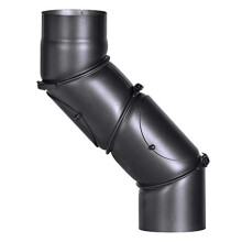 Senotherm Universal Stove Pipe Bend 2 mm Thick Steel (Smoke Pipe) 120 mm Diameter for Fireplaces and Fireplaces Black 0-90 Degree Adjustable with Two