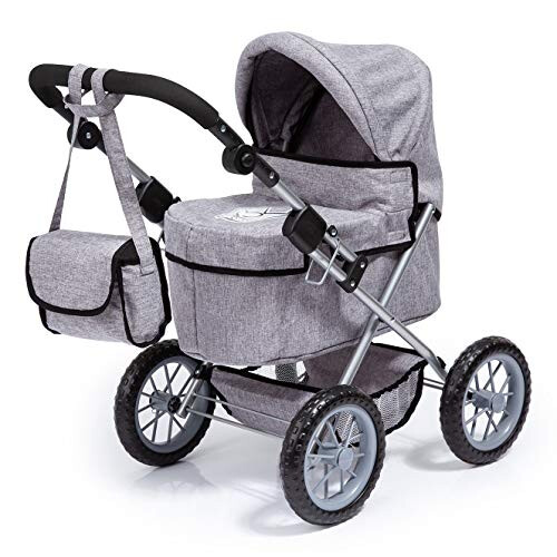 Dolls Pram "Trendy" with Shoulder Bag, Underneath Shopping Basket, Foldable