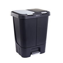Step N' Sort 40L Dual Recycling Bin for Kitchen, 2 x 20L Pedal Bin with Soft Close Lid, Double Rubbish & Recycling Bin with Removable Buckets