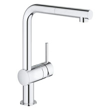 GROHE Minta - Kitchen Sink Pull-Out Dual Spray Mixer Tap (High L-Spout, 360 Swivel Range, 46mm Ceramic Cartridge, Integrated Non-Return Valve, Tails