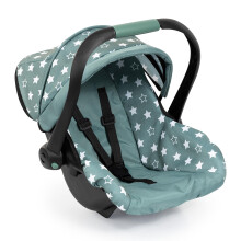 Bayer Design 67958AA Dolls Car Seat EasyGo, sun canopy, attachable to Neo Vario dolls pram, Nordic green stars