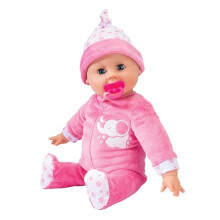Simba 105140501 Laura Schlummerzeit, Soft Body Doll with Breathing Movements, 14 Baby Sounds, Sleeping Eyes, 38 cm Baby Doll, from 18 Months