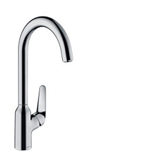 hansgrohe 71802000 M421-H220 Kitchen Tap, 360 Swivel Range, Pull-Out Spray, Chrome, Spout height 22 cm