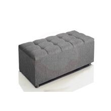 COOL BED Grey Chenille Fabric Cube Large Ottoman Storage Box Storage Bench Seat Stool Footstool Blanket Toy Boxes