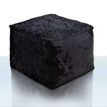 EHD Crushed Velvet Bean Bags Super Soft Living Room Bedroom Foot Rest Stools Pouffes Ottomans Bean Bags (Black)