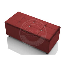 COOL BED Plush Velvet Cube Large Ottoman Storage Box Storage Bench Seat Stool Footstool Blanket Toy Boxes (Burgundy Plush)