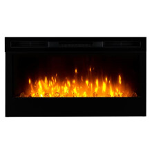 Dimplex Prism Optiflame Media Wall Fireplace, Wall Mounted or Built-In Electric Wall Fire with 1.1kW Fan Heater, Adjustable Brightness, 7 Colours,