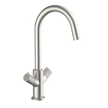 Bristan Fern Kitchen Tap - Swivel spout, Two Handle EasyFit Stainless Steel Kitchen Sink tap, FRN EFSNK SS