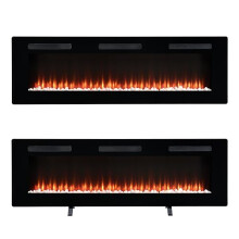 Dimplex Sierra Optiflame Media Wall Fireplace, 60"/ 152.4cm, Wall Mounted, Recess Fit, Free Standing Electric Fire, 7 Colour Themes, Choice of Fuel