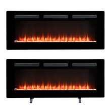 Dimplex Sierra Optiflame Media Wall Fireplace, 48"/ 121.9cm, Wall Mounted, Recess Fit, Free Standing Electric Fire, 7 Colour Themes, Choice of Fuel