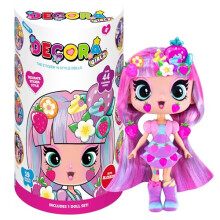 John Adams Decora Girlz Fashion Doll | BLOSSOM 5" Sticker ’n’ Style Mini Doll with 44 Accessories | Customisable Outfits, Hair & Stickers |