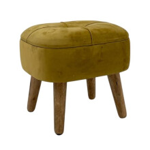 AcaciaHome Stylish & Durable Living Velvet Ottoman Footstool with Lift-Up Storage, Round Design, Traditional Pattern, Comfortable Medium Firmness for