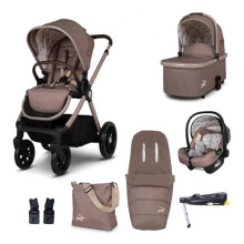Cosatto Giggle 4 Travel System Everything Bundle | Pram, Pushchair, Carrycot & Tote, Infant Carrier Car Seat & Base | Birth-4 Years, i-Size Group 0 |
