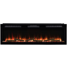 Dimplex Sense Optiflame Media Wall Fire, Black Wall Mount or Recess, Built-In Electric Fireplace, With 13 Colour Themes, 3 heat settings, Remote &