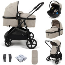 Puggle Monaco XT 2-in-1 Pushchair with Adjustable Handle Travel System - Cashmere