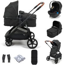 Puggle Monaco XT 2-in-1 Pushchair with Adjustable Handle Travel System - Storm Black