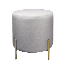 ASPECT Valentine Ottoman,Footstool, Light Grey Linen
