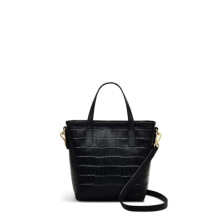 RADLEY London Bridgewater 2.0 - Faux Croc Women's Leather Small Ziptop Top Handle, Black
