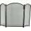 Black Metal Foldable 3 Screens Fireplace Fire Guard Spark Protection 1