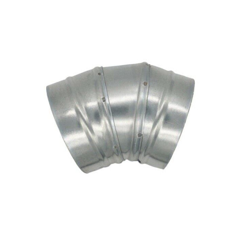 45 Degree Galvanized Steel Elbow/Flue Liner Bend Connector Multi Fuel Pipe Joint/Silver (150mm)