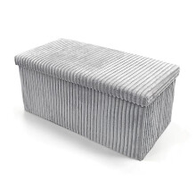 New Foldable Storage Boxes Seat Foot Stool Crushed Velvet and Corduroy Material Ottoman Storage Box with Lids for Kids Toys Bedroom Hallway Living