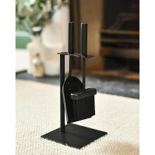 Black Suspended Brush & Pan Fireplace Accessories Companion Set - Elegant and Functional Fireside Tools Companion Set for Fire Log Burner
