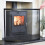 Black Contemporary Curved Single Panel Fire Guard 2