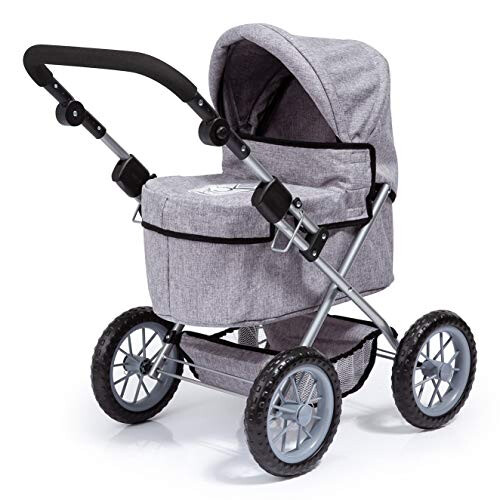 Dolls Pram "Trendy" with Shoulder Bag, Underneath Shopping Basket, Foldable 1