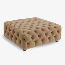 STOREX Diamond Tufted Ottoman Coffee Table – Velvet Upholstered Footstool Bench – Space-Saving & Oversized Sizes – Square Centerpiece for Living