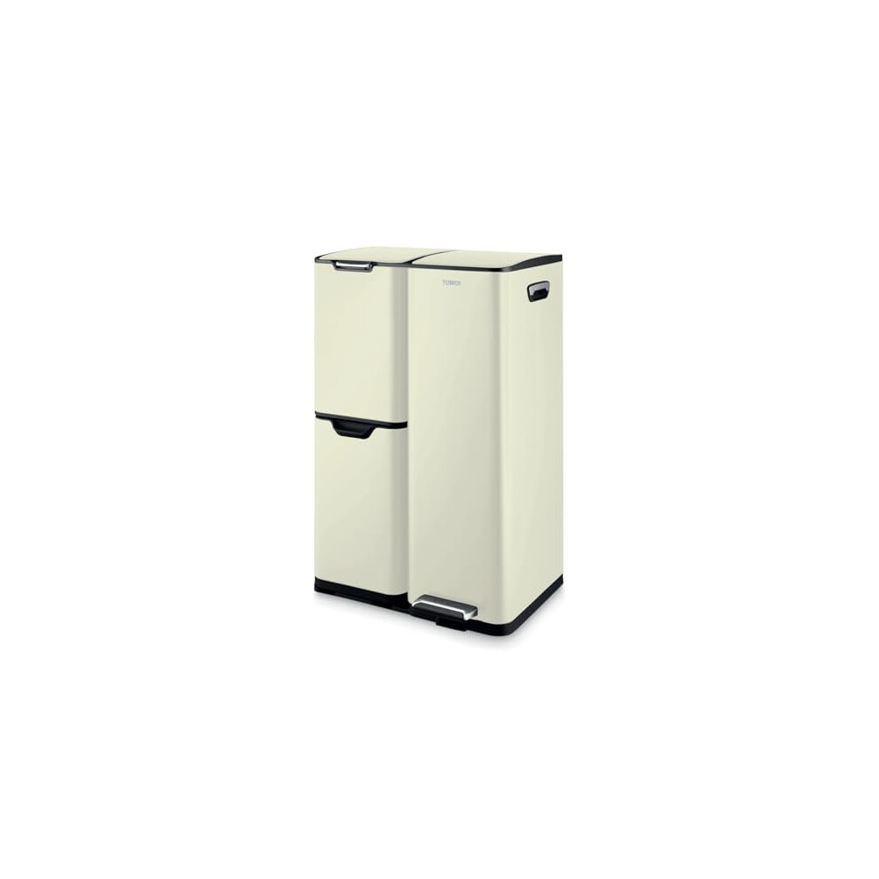 Tower Cream Carbon Steel Triple Recycling Pedal Bin 60L - Image 7