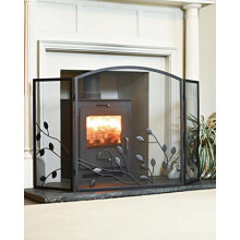 Black "Overgrowth" Three Fold Fireguard Fire Screen – Classic Style Mesh Guard for Log Burners & Open Fires – Spark & Debris Protection