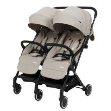 Puggle City Traveller Light Weight Compact Fold Twin Pushchair - Cashmere