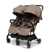 Puggle City Traveller Light Weight Compact Fold Twin Pushchair - Truffle