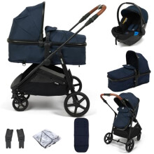 Puggle Monaco XT 2-in-1 Pushchair with Adjustable Handle Travel System - Navy