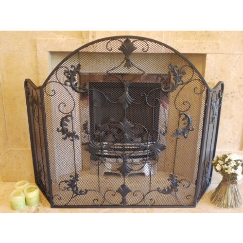 Antique Fire Guard Ornate Traditional Fire / Spark Screen Hearth