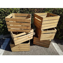 Jones & Grey WOODEN CRATE FIREPLACE WOOD LOG STORE KINDLING STORAGE BOX