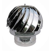 8" / 200 mm Rotating Chimney Cowl â“ Stainless Steel Spinner Chimney Cap, Wind-Powered Smoke Extractor for Flue Pipe and Ventilation - DenvelÂ
