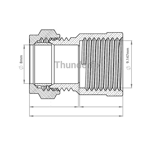 8mm x 1/8" BSP Female Compression Coupling Brass CxFI 2
