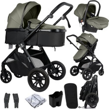 For Your Little One Cruise 3-in-1 Travel System with i-Size Car Seat, Stroller, 13kg Pram, Height Adjustable Handle, Pram, Newborn 0-4 Years Free