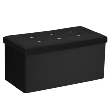 HOMSMYTH Premium Foldable Ottoman Storage Box with Padded Seat, Multipurpose Ottoman Storage Bench Velvet Footstool for Living Room, Bedroom or