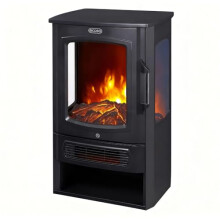 ECOSO Firenze Black Electric Stove with Built in Fan Heater - 740 x 445mm