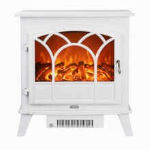 ECOSO Emberton White Electric Stove with Built In Fan Heater - 670 x 635mm