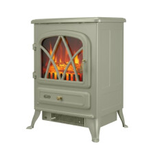 ECOSO Siena Sage Leaf Green Electric Stove with Built In Fan Heater - 548 x 415mm