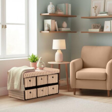 BLOOM BLENDS Stylish 6 Drawer Ottoman Storage Bench – Velvet Cord Design | Available in 5 Modern Colours (Charcoal)