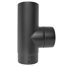 Black Stove Pipe - 125mm (5inch) Vitreous Enamel Equal Tee with Cap Award Winner 12 Year Warranty