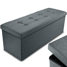Nyxi Foldable Ottoman Storage Box,110x38x38cm, 120L Capacity Fabric, Multi-Purpose 3-Seater, Foot Stool, Storage Organizer with Lid for Kids Toys,