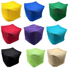 ComfyTrends Waterproof Cube Bean Bag Indoor Outdoor Footstool Square Pouffe Medium Size 40 x 40 x 40 cm Beanbag (Dark Green, Medium (40 x 40 x 40 cm))
