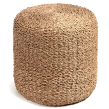 OutdoorOasis Braided Jute Pouffe Foot Stool Round, Lightweight Supportive Foot Rest for Patio Furniture and Living Room, Artisanal Boho Floor Cushion
