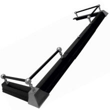 6 Ball Extendable Fireplace Fender 48'' to 60'' (Three Pieces) - Black & Satin Nickel