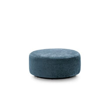 Harriet Large Swivel Footstool - Dark Blue Crushed Chenille - Living Room Couch Unit - Range Includes 2 Seater, 3 Seater, U-Shaped Sofa & Footstool